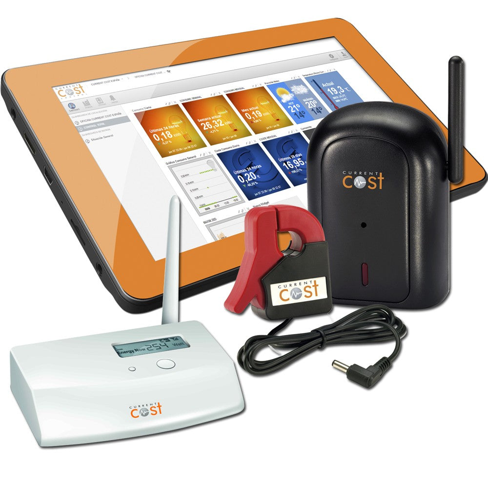 Transmisor de energía con la plataforma de gestión en una tablet