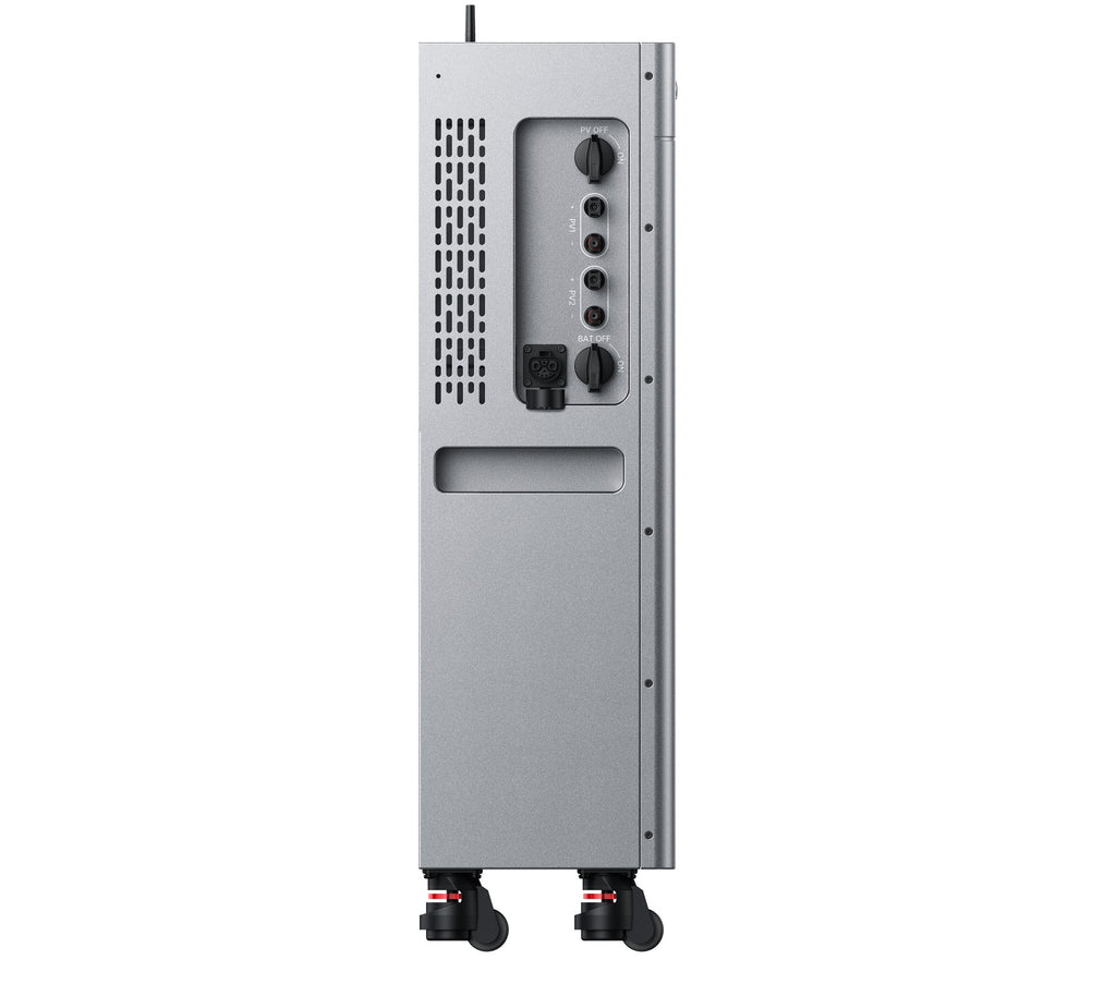 SolarFlow 4000 Mix Pro con la tapa de conexiones abierta