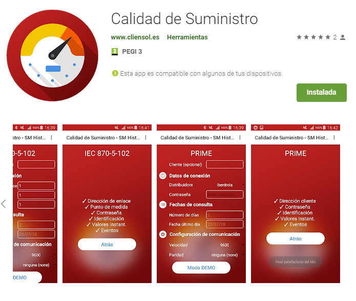 Kit app incidencias en contador (calidad de suministro)